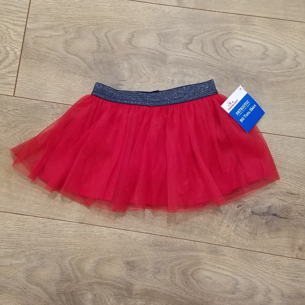 Patriotic Tutu Skirt Red Tulle {6-9M} NWT